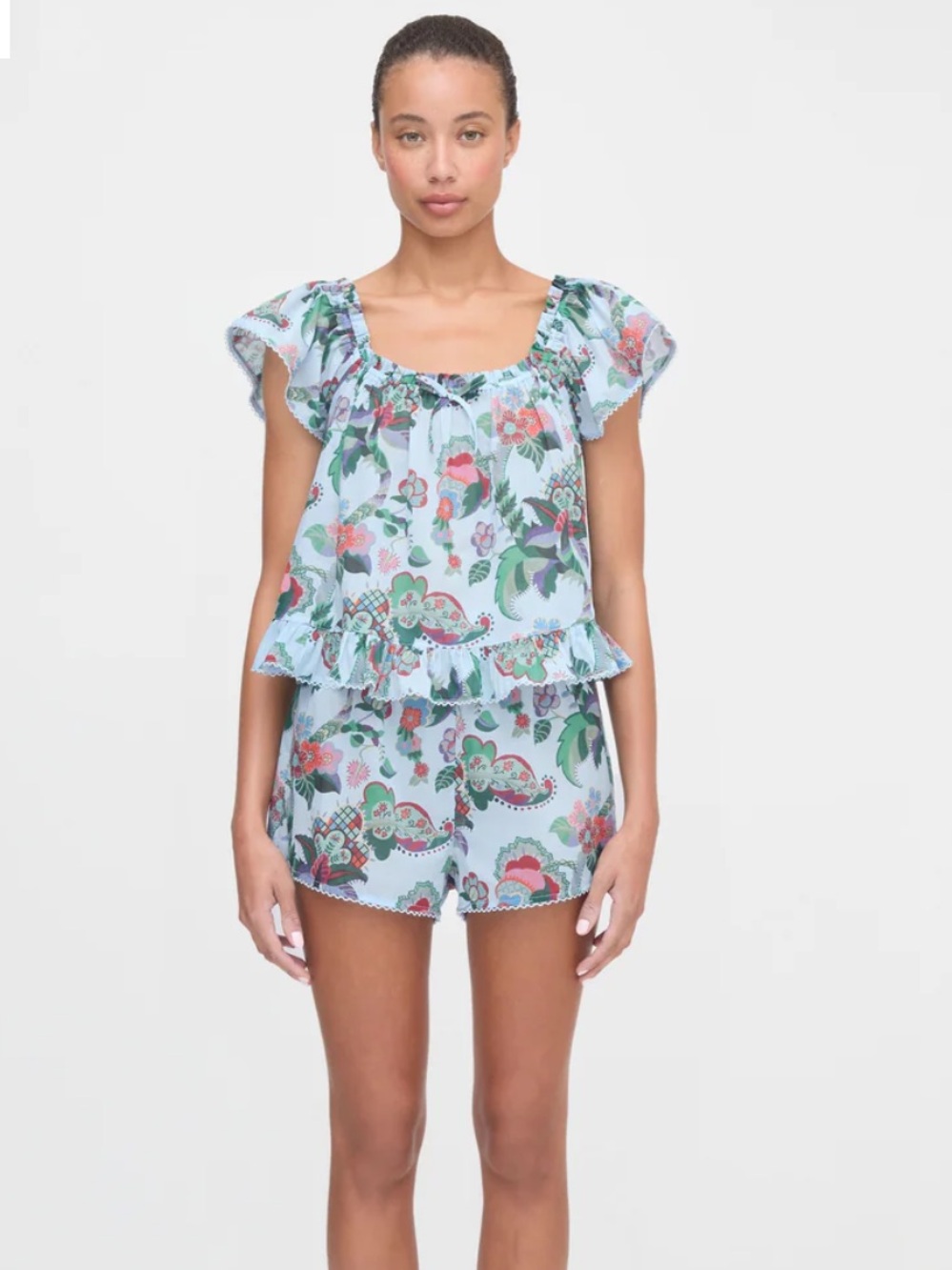 The Josie Set - Light Blue Jungle Floral